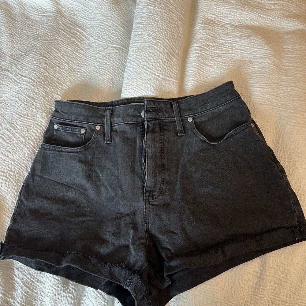 Madewell High-Rise Black Denim Shorts